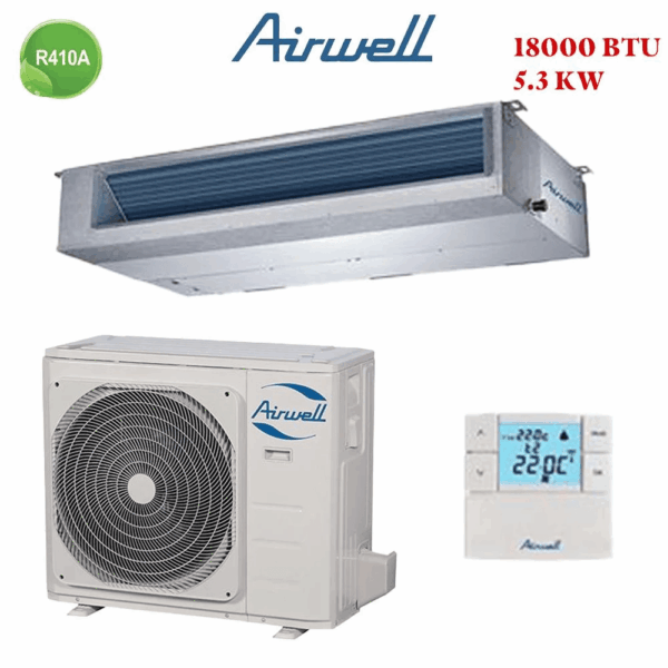Climatiseur Gainable Airwell 18000 BTU R410 5.3 Kw