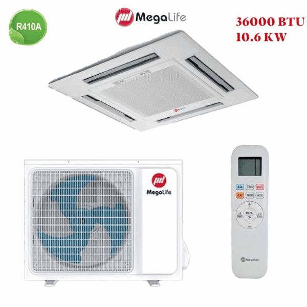 Climatiseur Cassette Mégalife 36000 btu R410 10.6 Kw