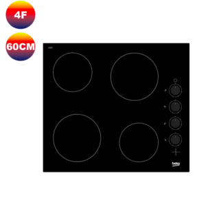 PLAQUE DE CUISSON VITROCERAMIQUE BEKO 4 FEUX 60CM BLACK – HIC64100