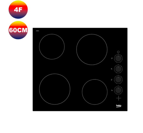 PLAQUE DE CUISSON VITROCERAMIQUE BEKO 4 FEUX 60CM BLACK – HIC64100