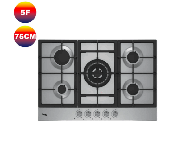 PLAQUE DE CUISSON BEKO 5 FEUX 75CM INOX – HIAW75225SL