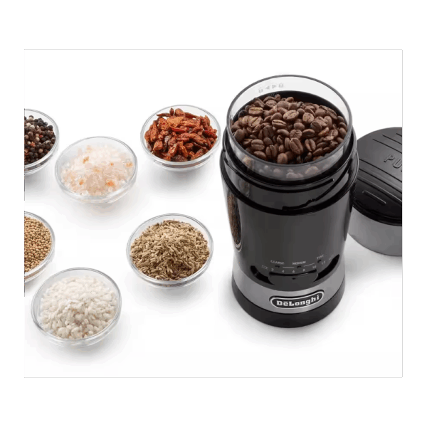 MOULIN À CAFÉ DELONGHI 90 GRAMMES, LAMES EN ACIER INOXYDABLE, RÉGLABLE – Image 2