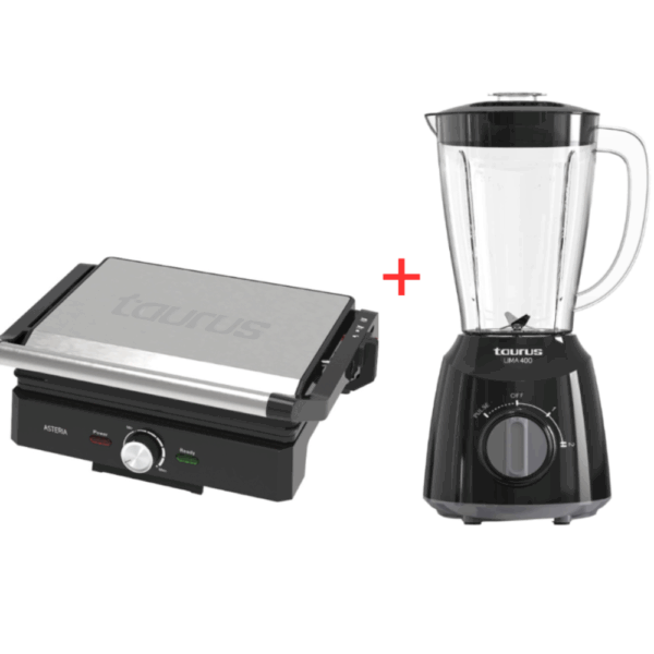 PACK( PANINI TAURUS ASTERIA GRILLE + BLENDER TAURUS LIMA 400WATT 1.5L)