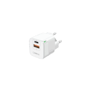 Chargeur Oryx 20 W PD – USB‑C + USB‑A – Blanc
