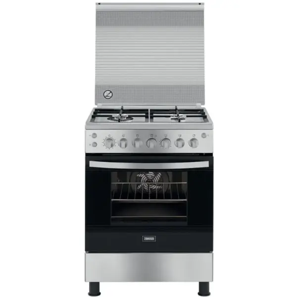 CUISINIERE 60CM 4F A GAZ INOX EN FONTE ZANUSSI