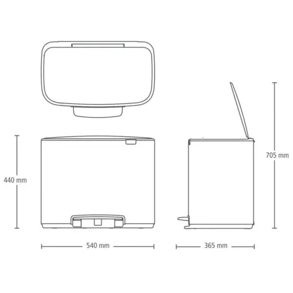 Poubelle à pédale Brabantia 36L Platinium – Grande capacité – Image 6
