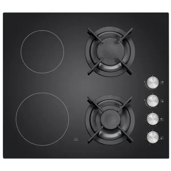 TABLE DE CUISSON 4F MIXTE EN VERRE NOIR 60 cm PYRAMIS